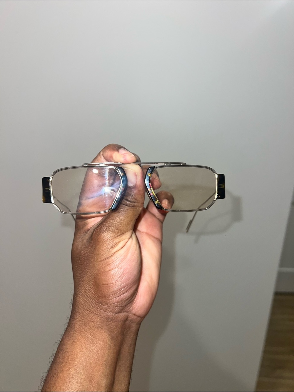 Dior Men Sunglass Sleeve in Pearl Gray
